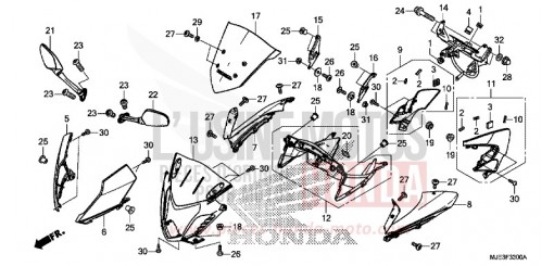 PANNEAU SUPERIEUR (1) CBR650FAE de 2014